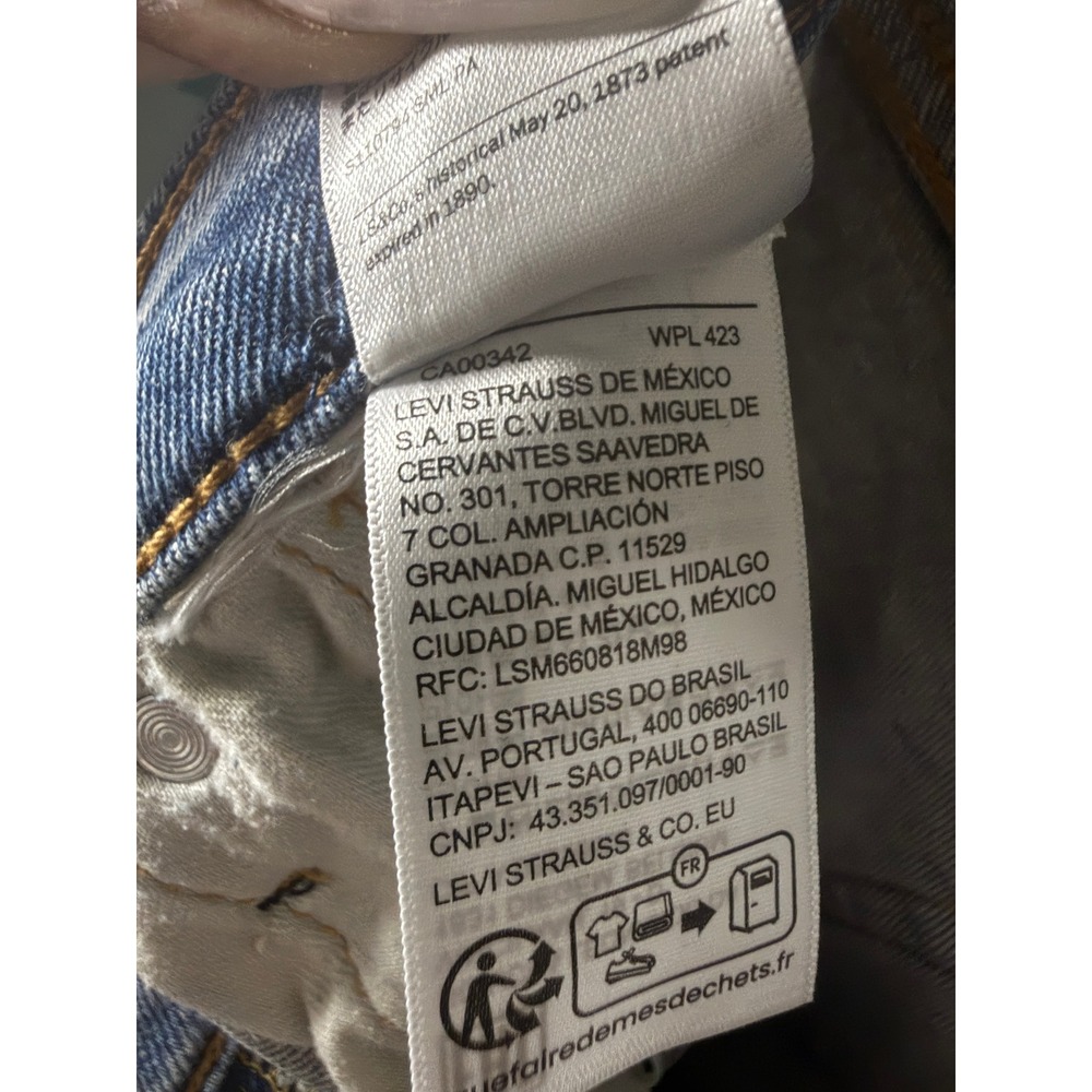 Levis 502 Regular Fit Taper‎ Jeans Mens 30x32 Light Wash Blue Denim Pants - Picture 5 of 5